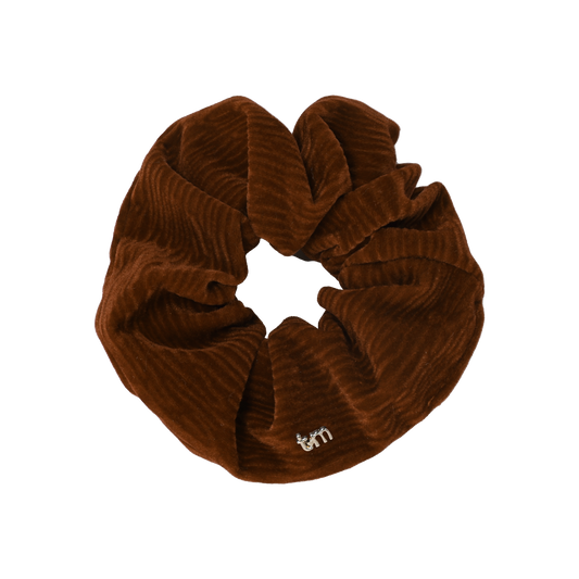 FW26 Velvet Textured Scrunchie Brown