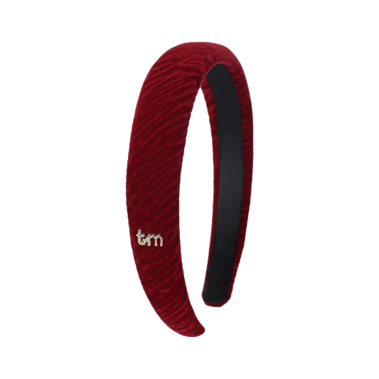 FW26 Velvet Textured Hard Headband Maroon