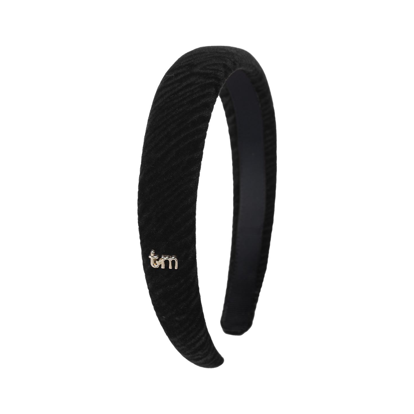 FW26 Velvet Textured Hard Headband Black