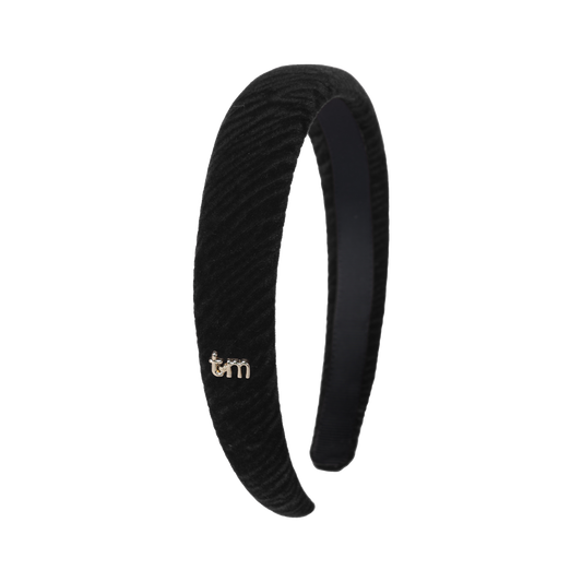 FW26 Velvet Textured Hard Headband Black
