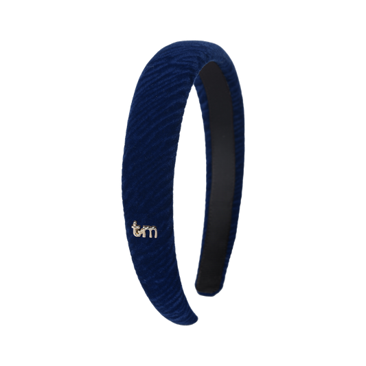 FW26 Velvet Textured Hard Headband Navy