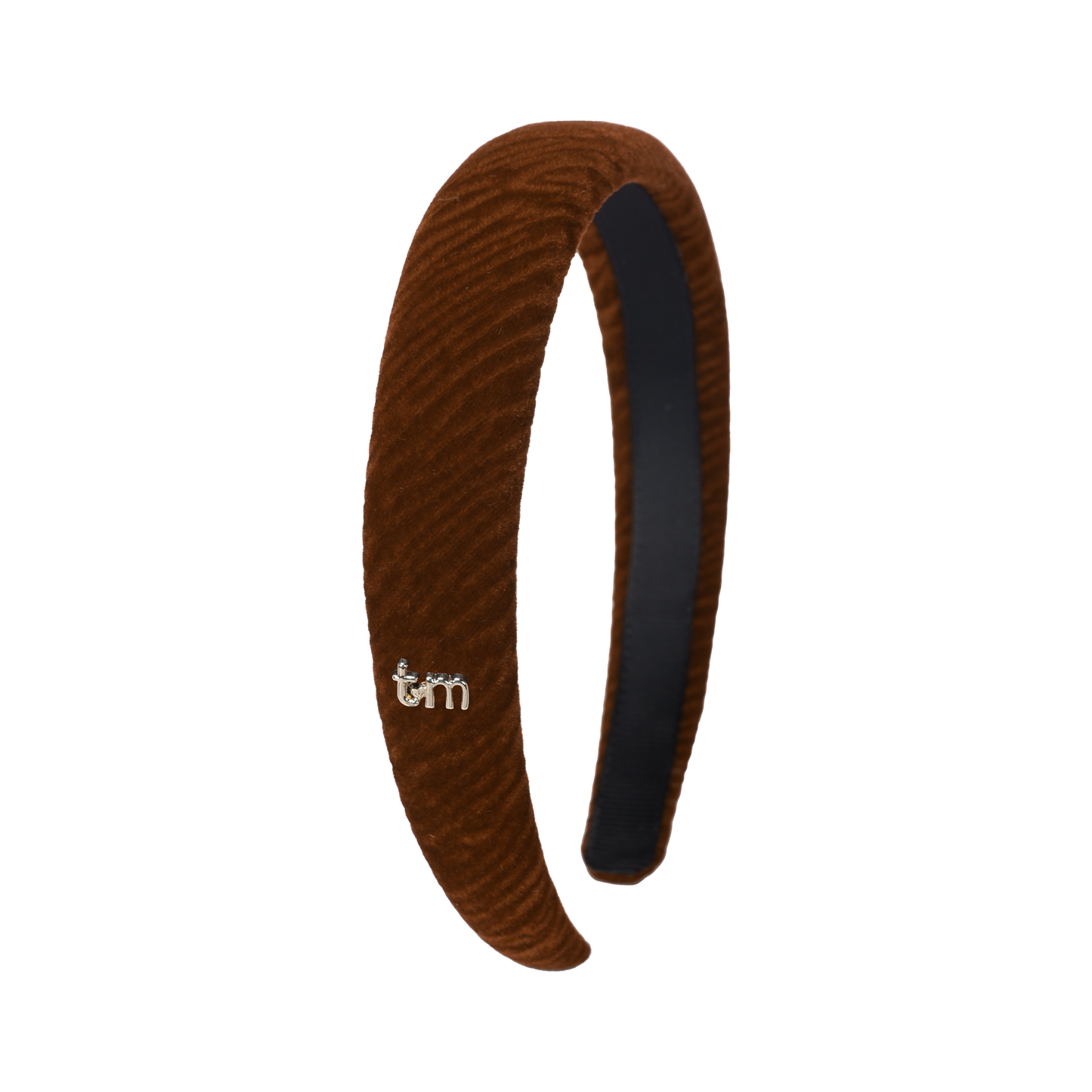 FW26 Velvet Textured Hard Headband Brown