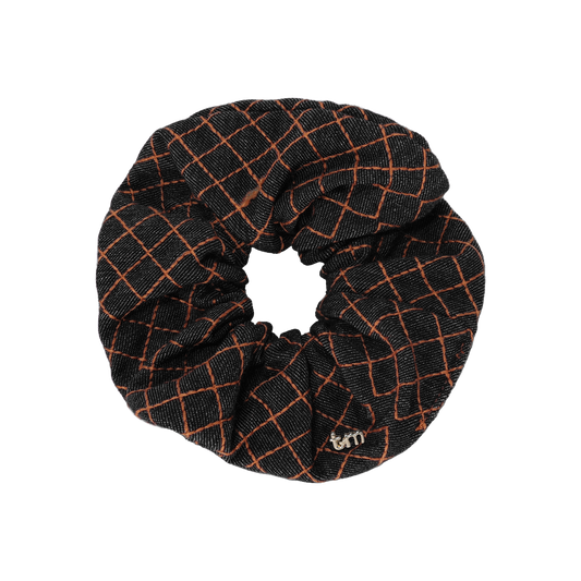 FW26 Denim Brown Thread Scrunchie Black