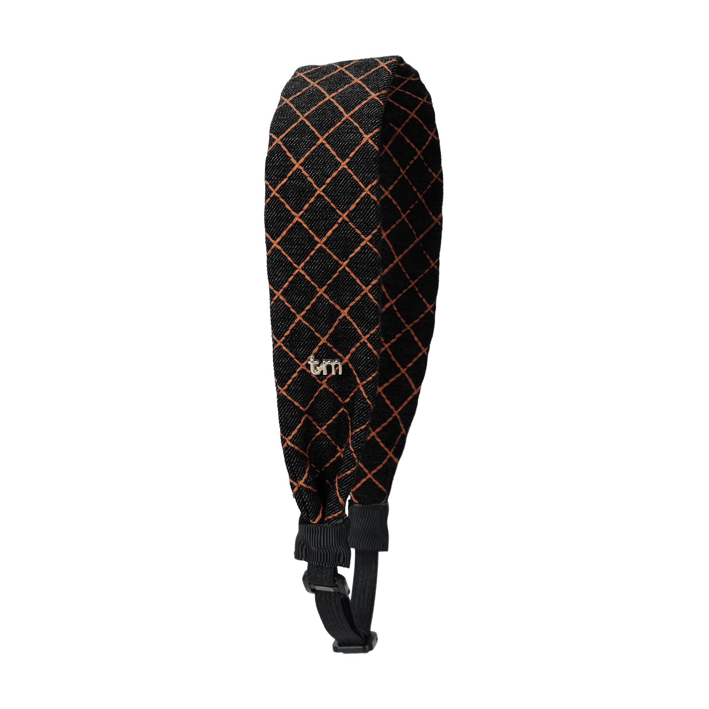 FW26 Denim Brown Thread Standard Headscarf Black 14