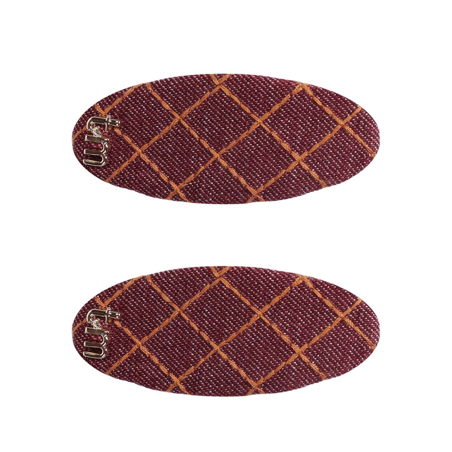 FW26 Denim Brown Thread Snap Clip Set Maroon