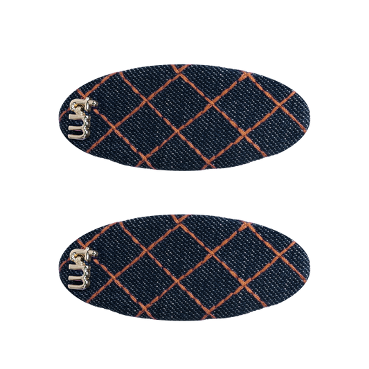FW26 Denim Brown Thread Snap Clip Set Navy 5