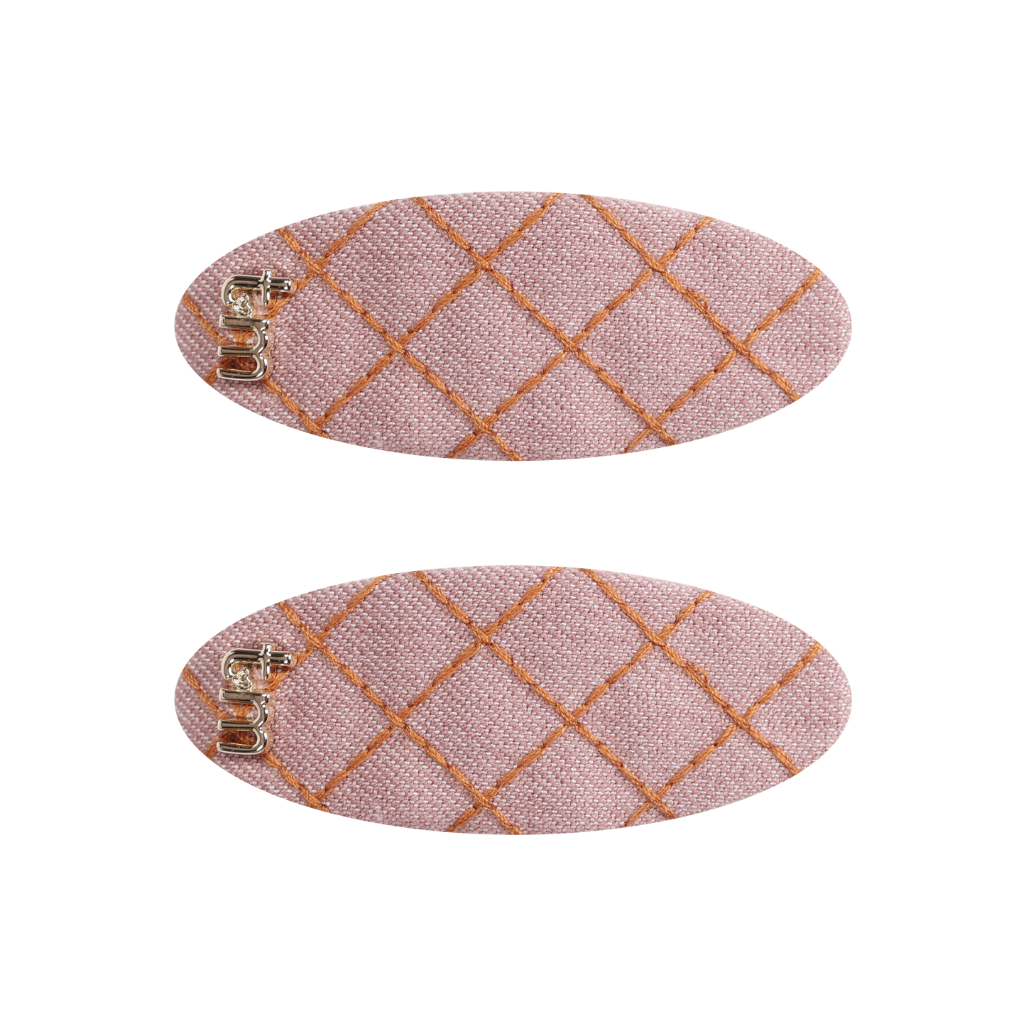 FW26 Denim Brown Thread Snap Clip Set Pink 12
