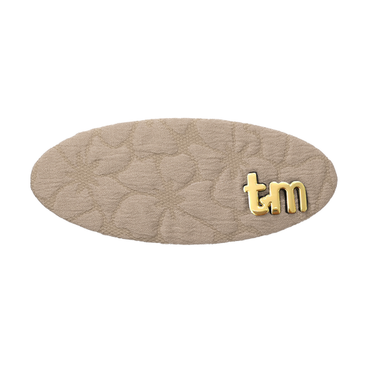 Floral Quilted Collection Barrette Clip (Beige)