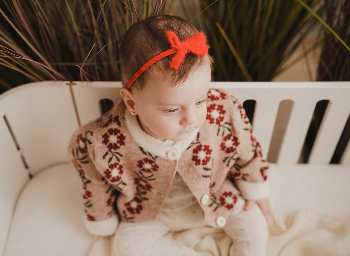 FW26 Boucle Ribbon - Nylon Headband With Bow Red