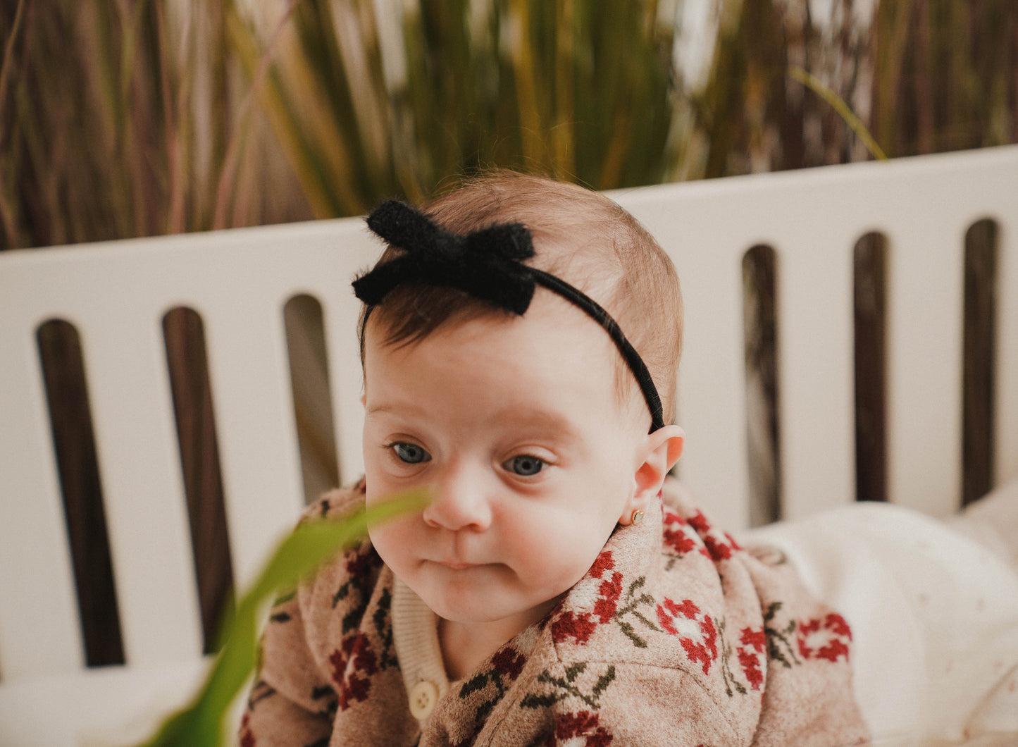 FW26 Boucle Ribbon - Nylon Headband With Bow Black