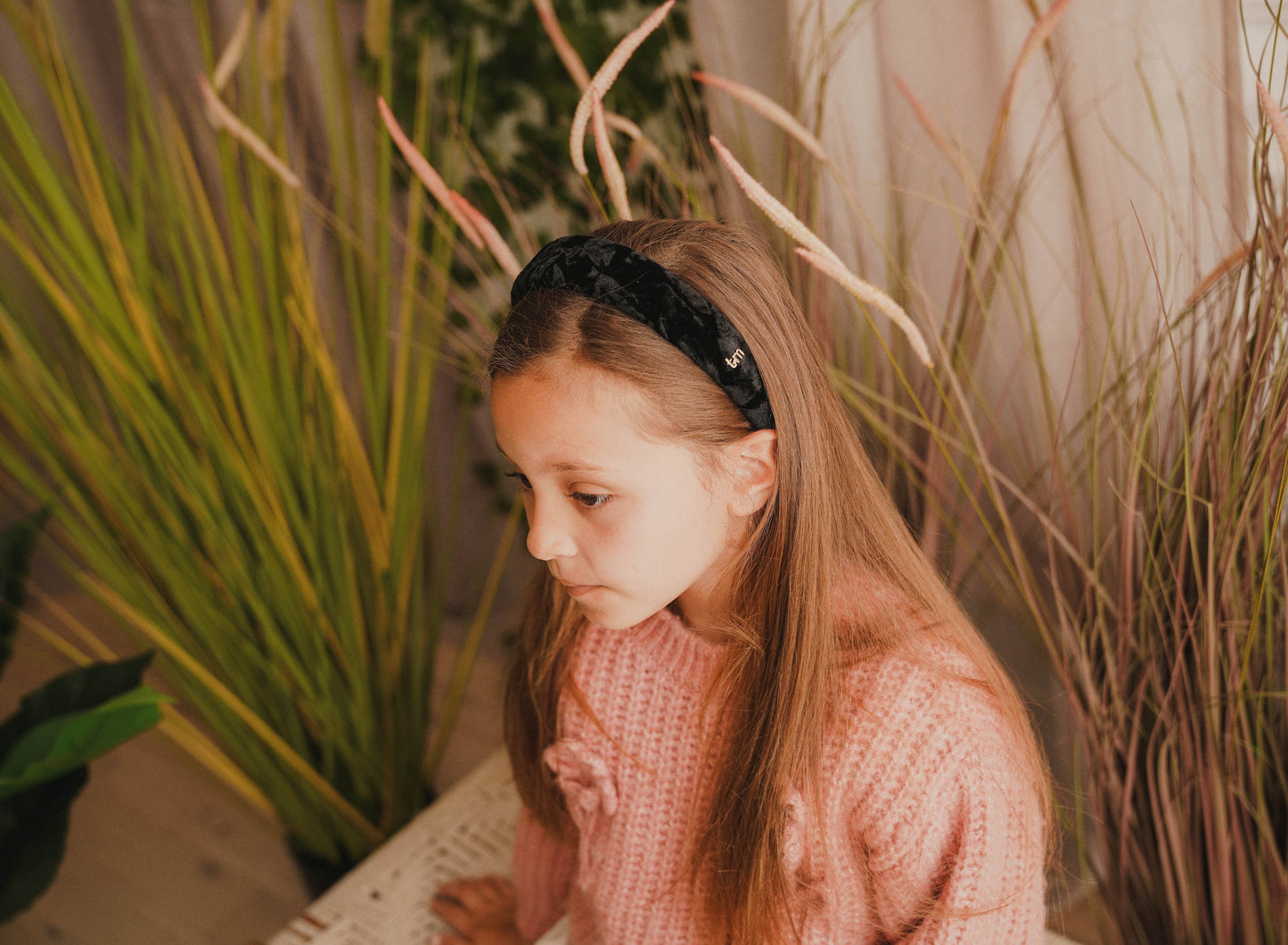 FW26 Crushed Velvet Hard Headband Black