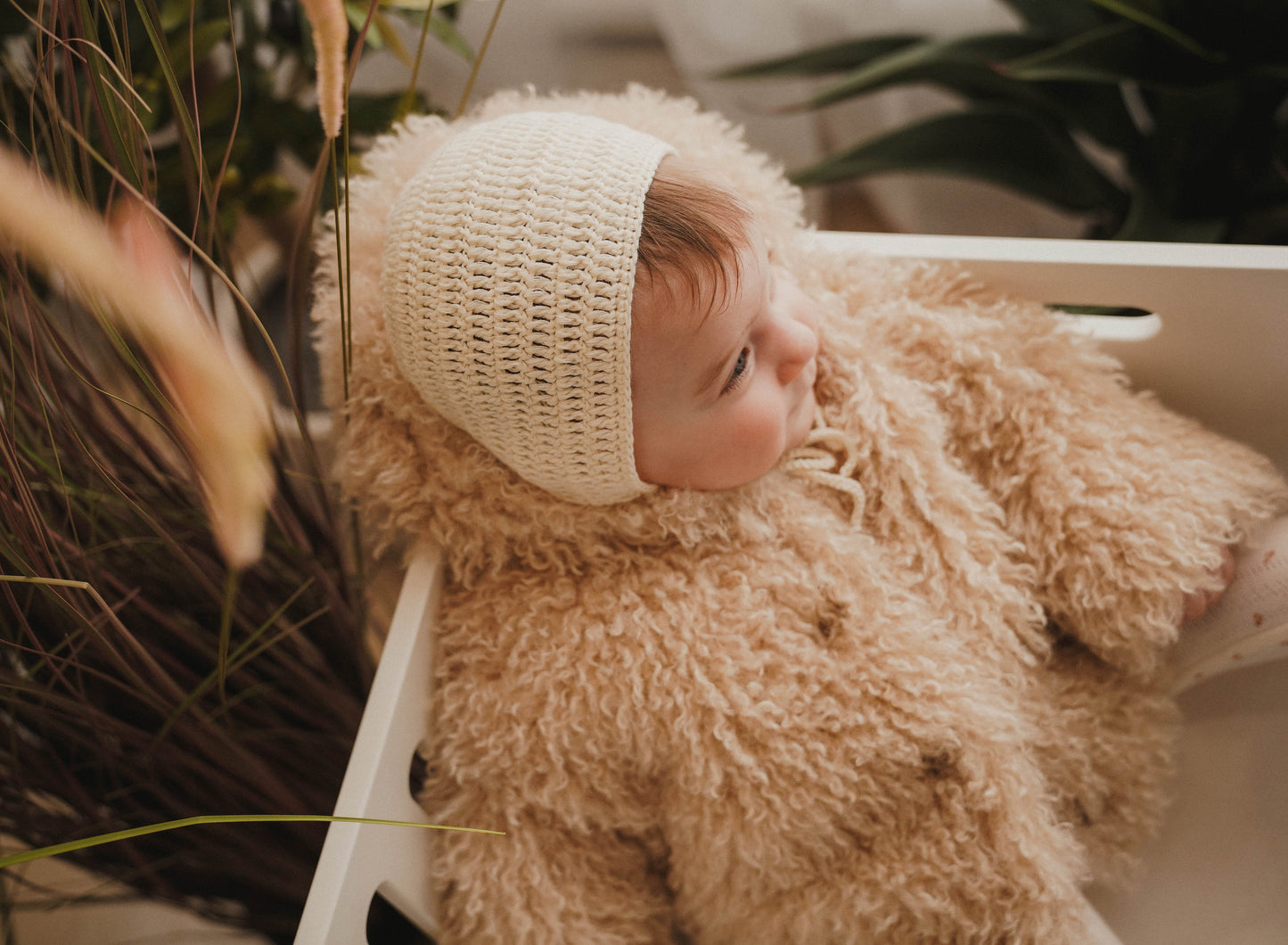 FW26 Winter Hand Crochet Bonnet Bonnet 0-3 Months Cream
