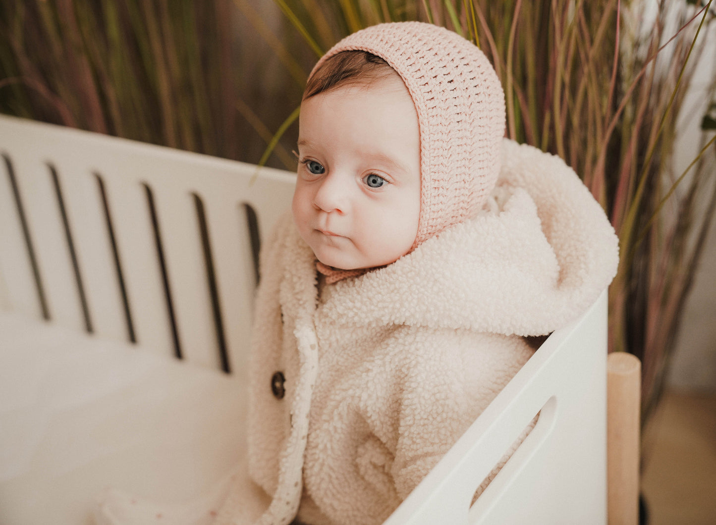 FW26 Winter Hand Crochet Bonnet Bonnet 0-3 Months Cream