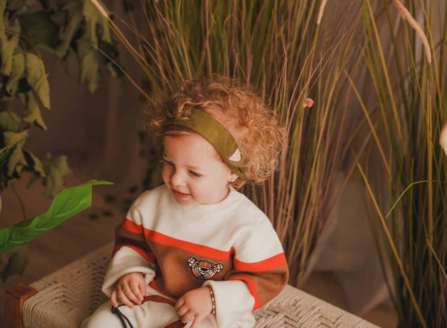 FW26 Suede Collection Toddler Headscarf Green
