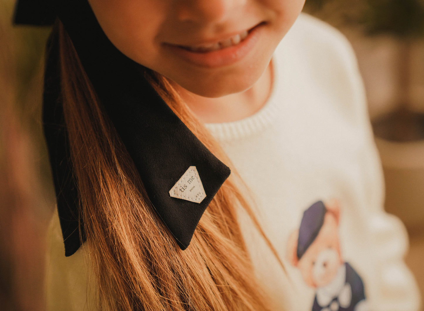 FW26 Suede Collection Ribbon On Pony Ribbon Black
