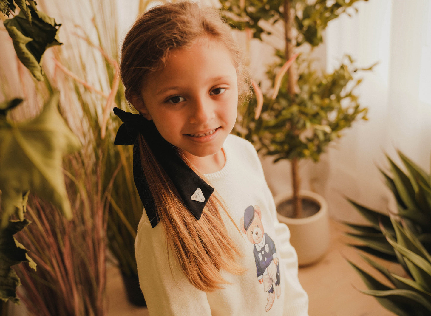 FW26 Suede Collection Ribbon On Pony Ribbon Black