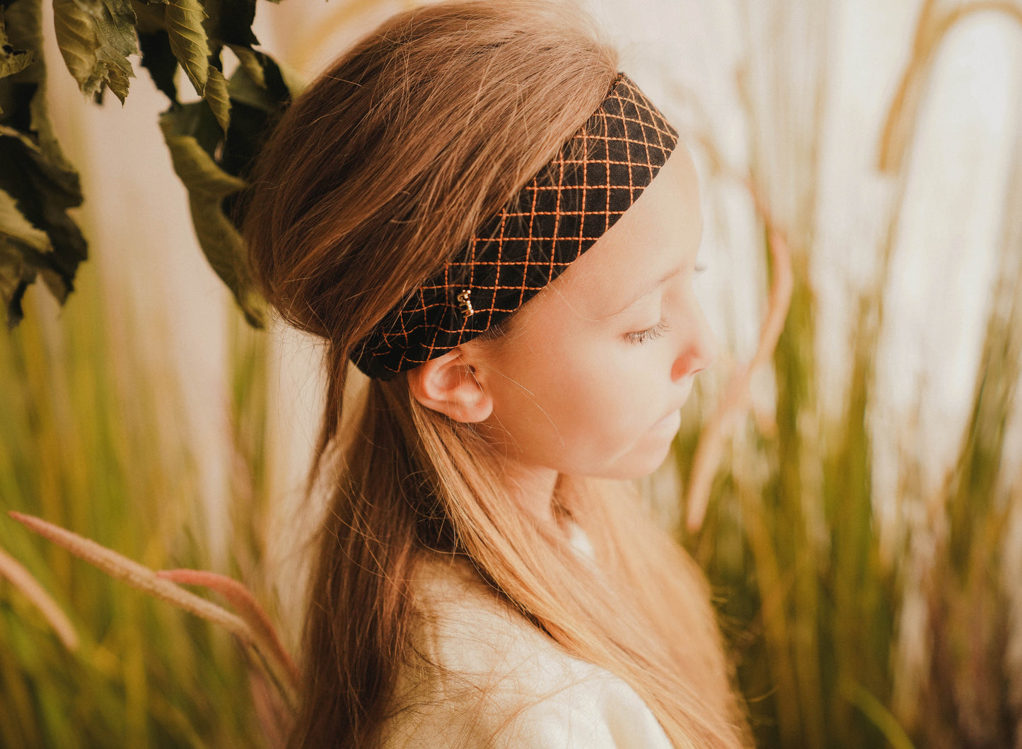 FW26 Denim Brown Thread Standard Headscarf Black 14