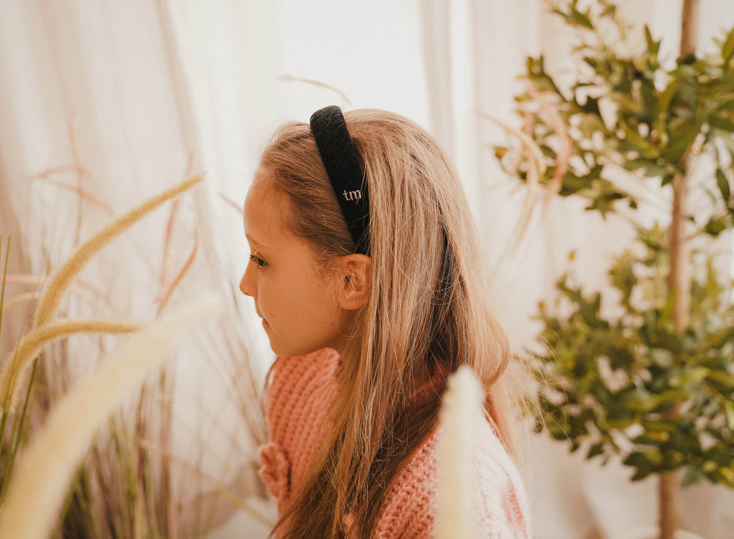 FW26 Velvet Textured Hard Headband Brown