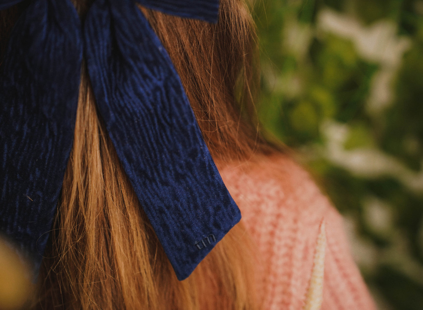 FW26 Velvet Textured Large Bow Clip - Barette Clip Navy
