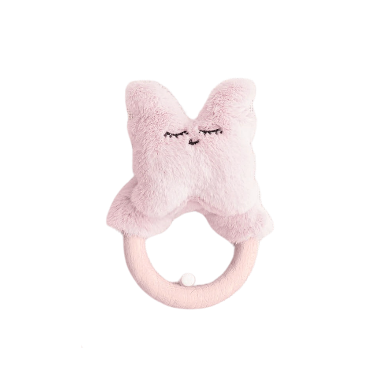 Rattle Teether (Butterfly, Pink)