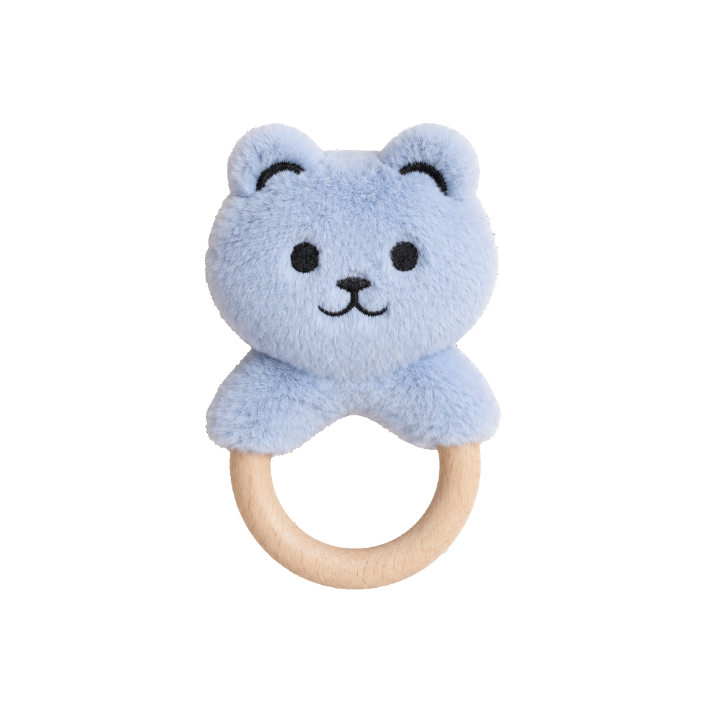 Rattle Teether (Bear, Blue)