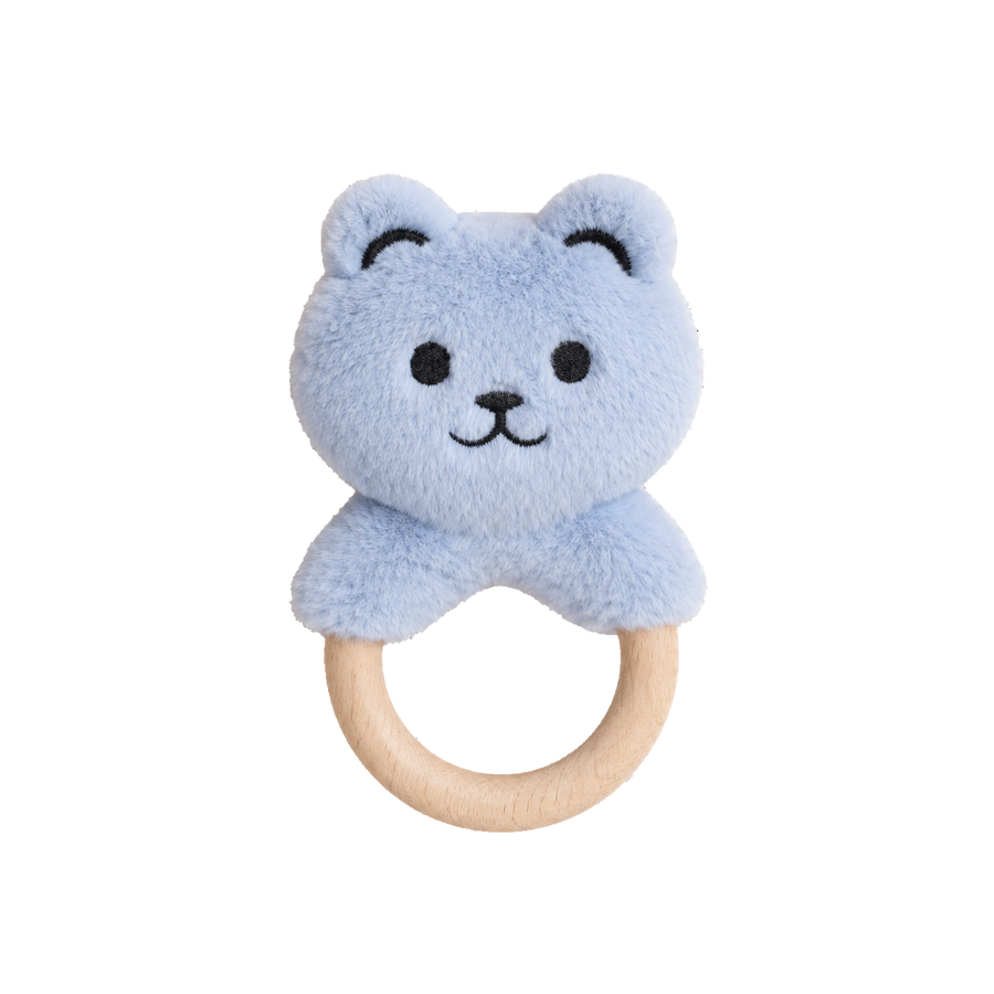 Rattle Teether (Bear, Blue)