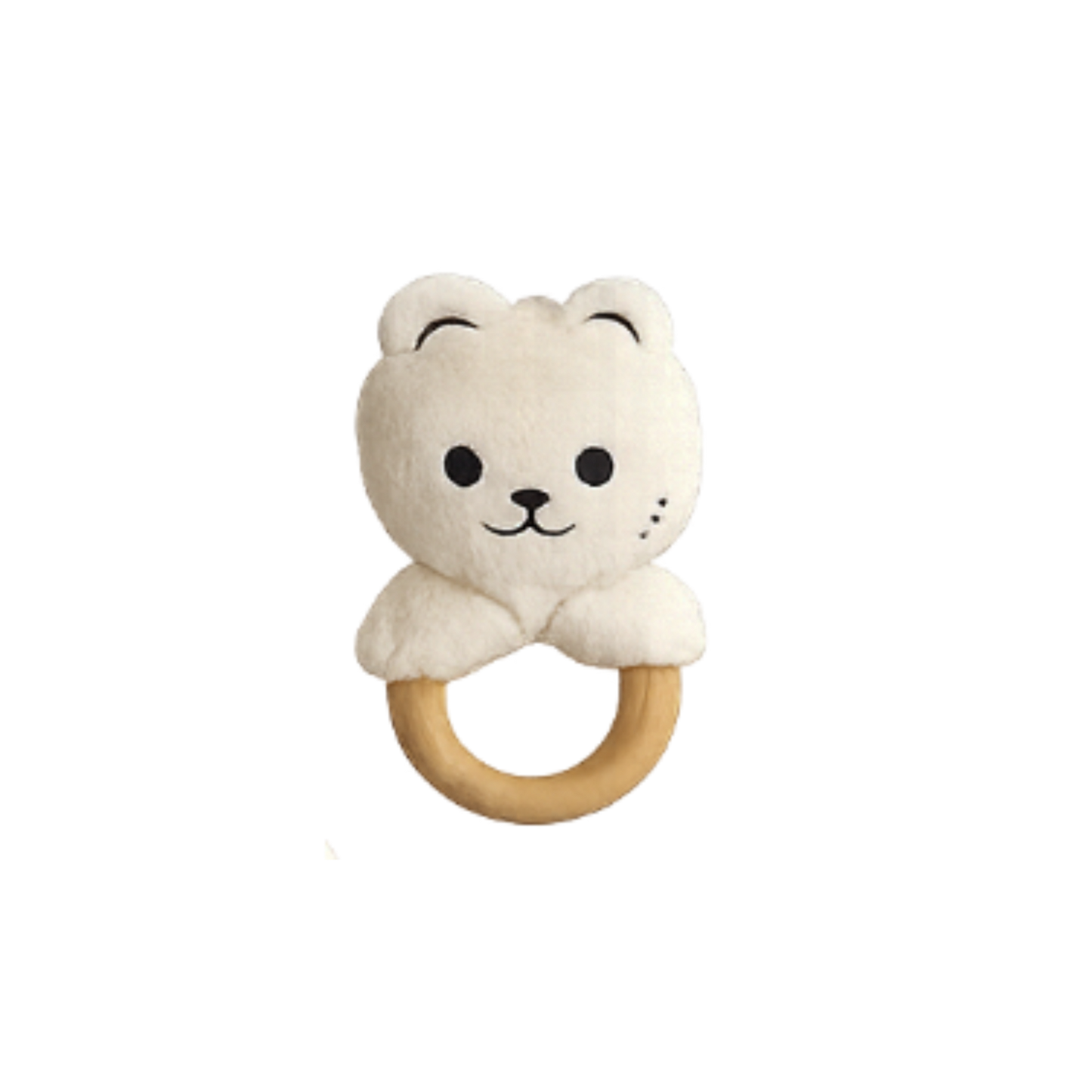 Rattle Teether (Bear, Cream)
