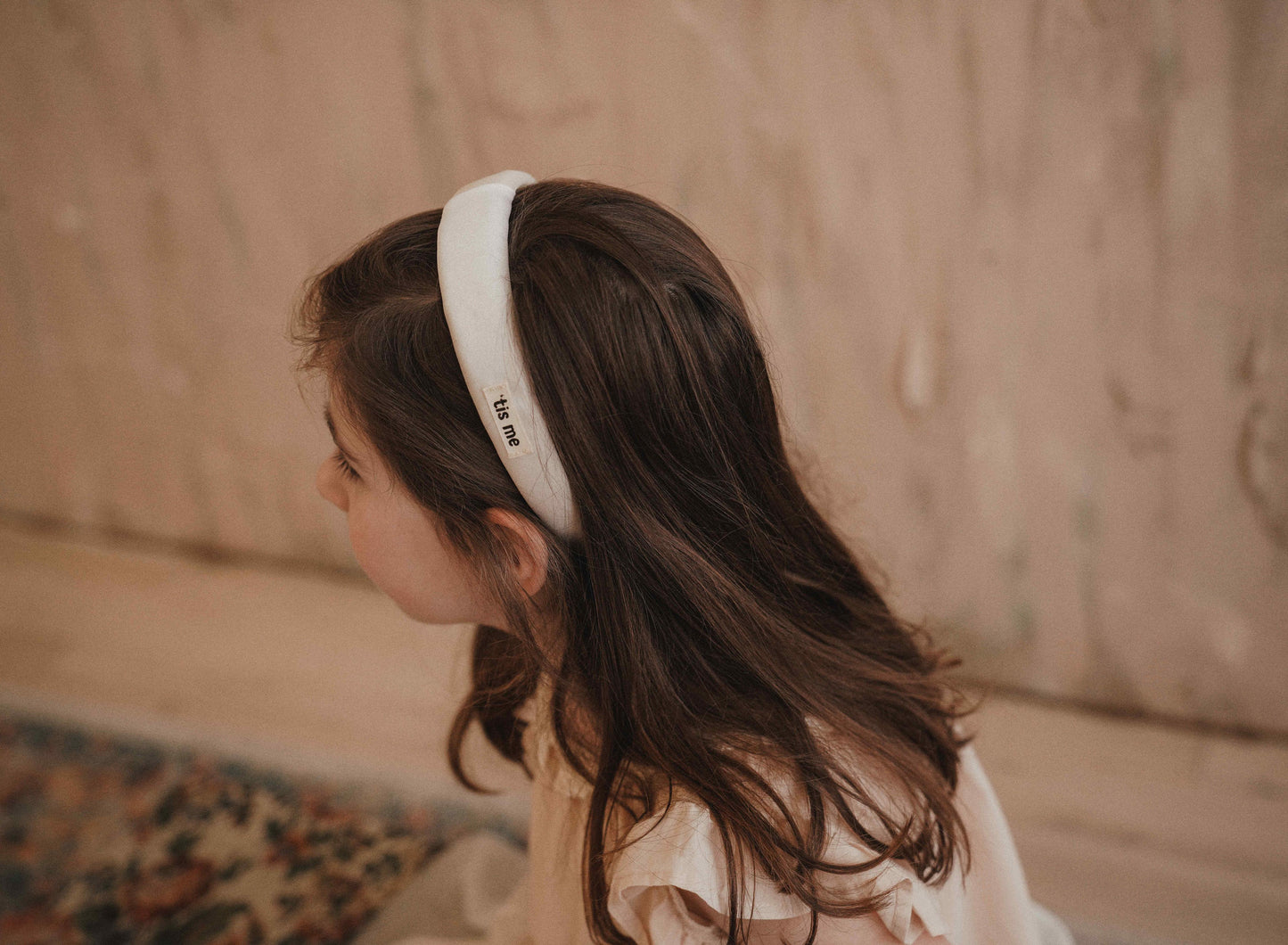 SS24 WHITE HARD HEADBAND 1" HALF CHIFFON/SATIN