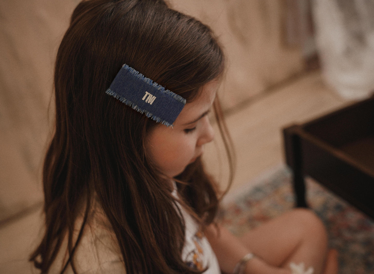 SS24 BLUE DENIM RECTANGLE SNAP CLIP