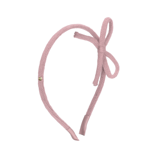 SS26 Knit Ribbon Hard Headband (Pink)