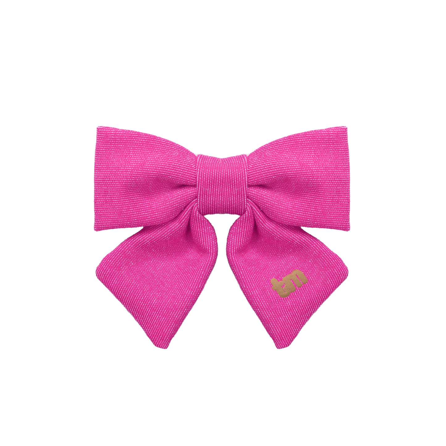 Denim Luggage Logo Collection Medium 3"  Bow Clip (Hot Pink)