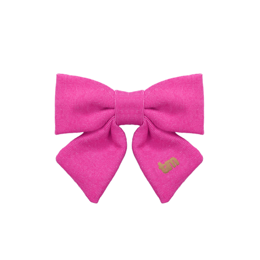 Denim Luggage Logo Collection Medium 3"  Bow Clip (Hot Pink)