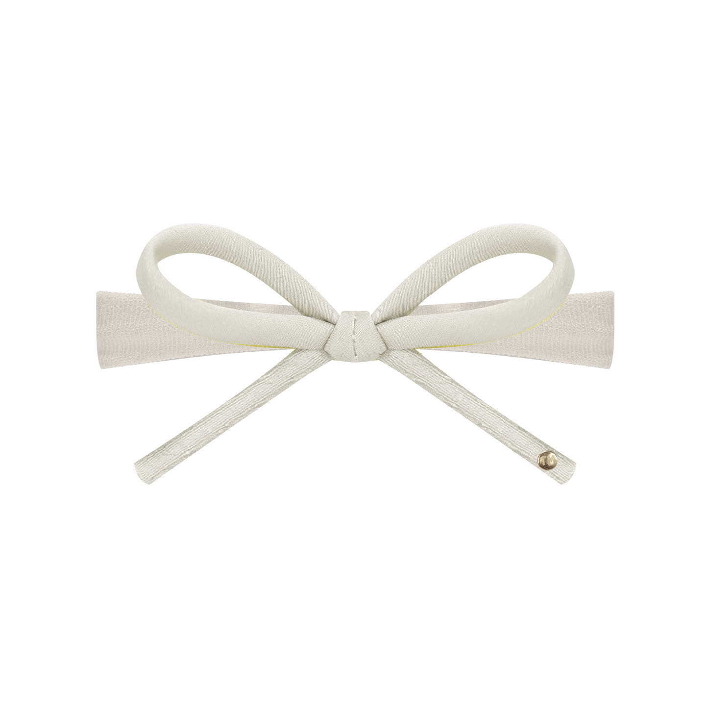 SS26 Satin-Cord Ribbon Nylon Baby Headband (Cream)