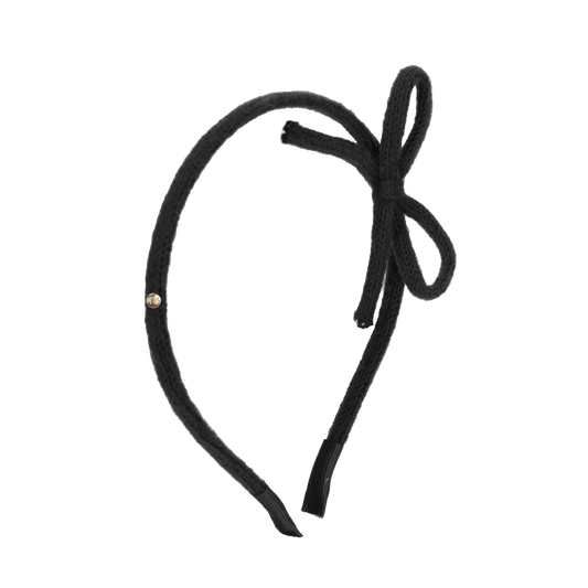 SS26 Knit Ribbon Hard Headband (Black)