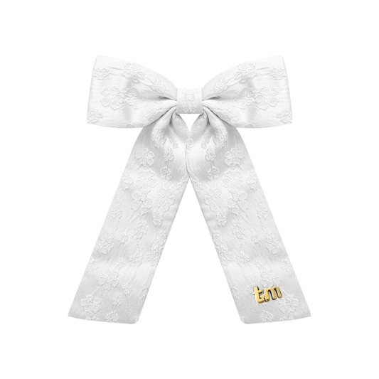 Lace Collection Large Bow Clip (White)