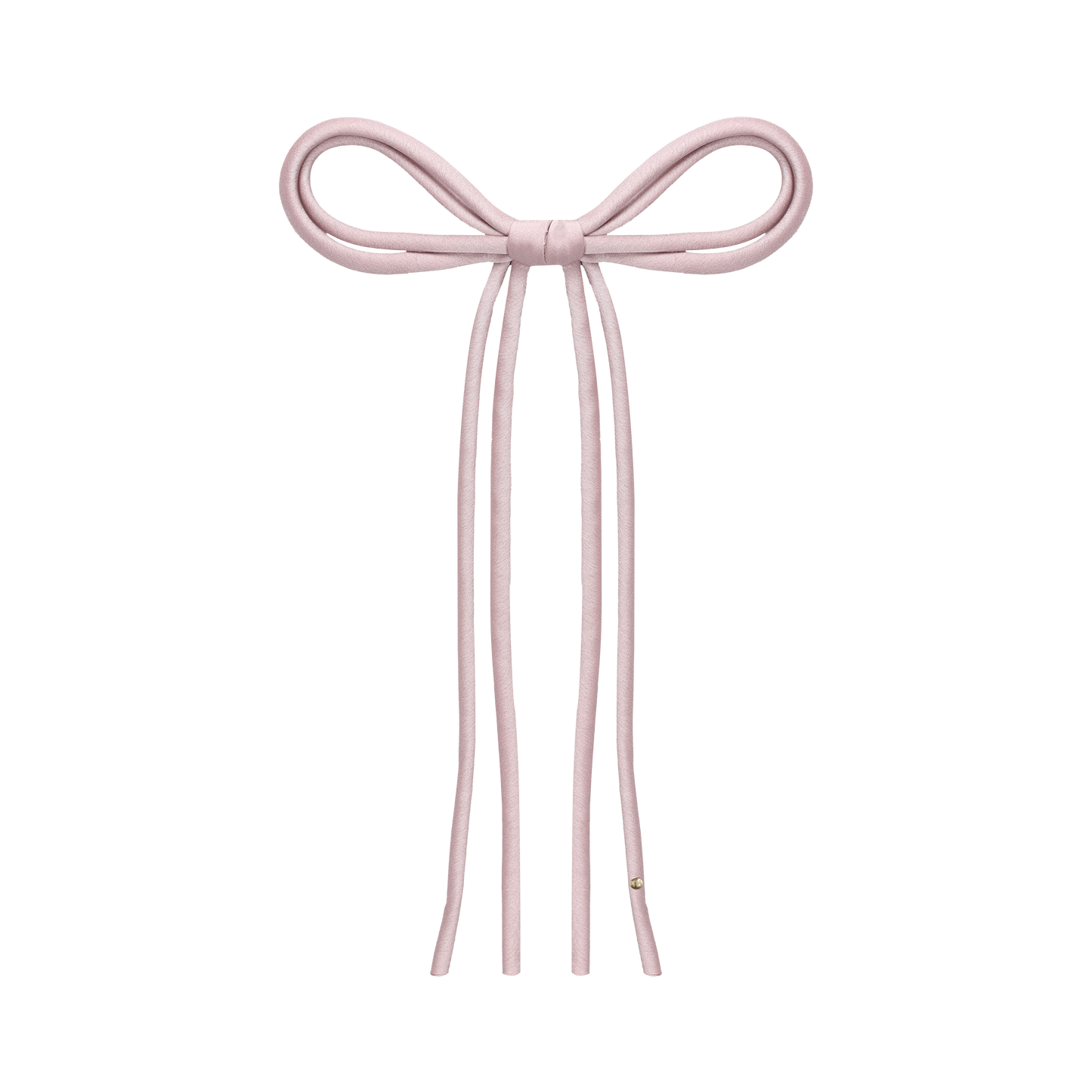SS26 Satin-Cord Ribbon Long Tail Bow Clip (Pink)