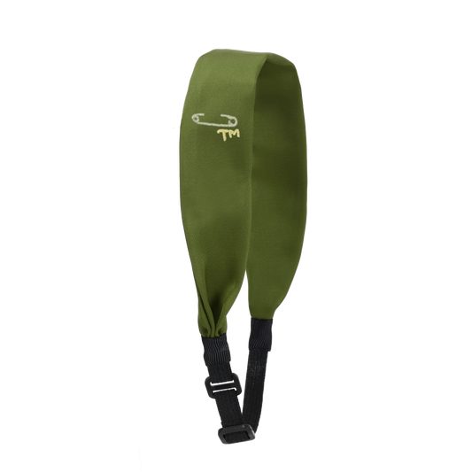 Gold Safety Pin Embroidery Adjustable Headscarf (Green)