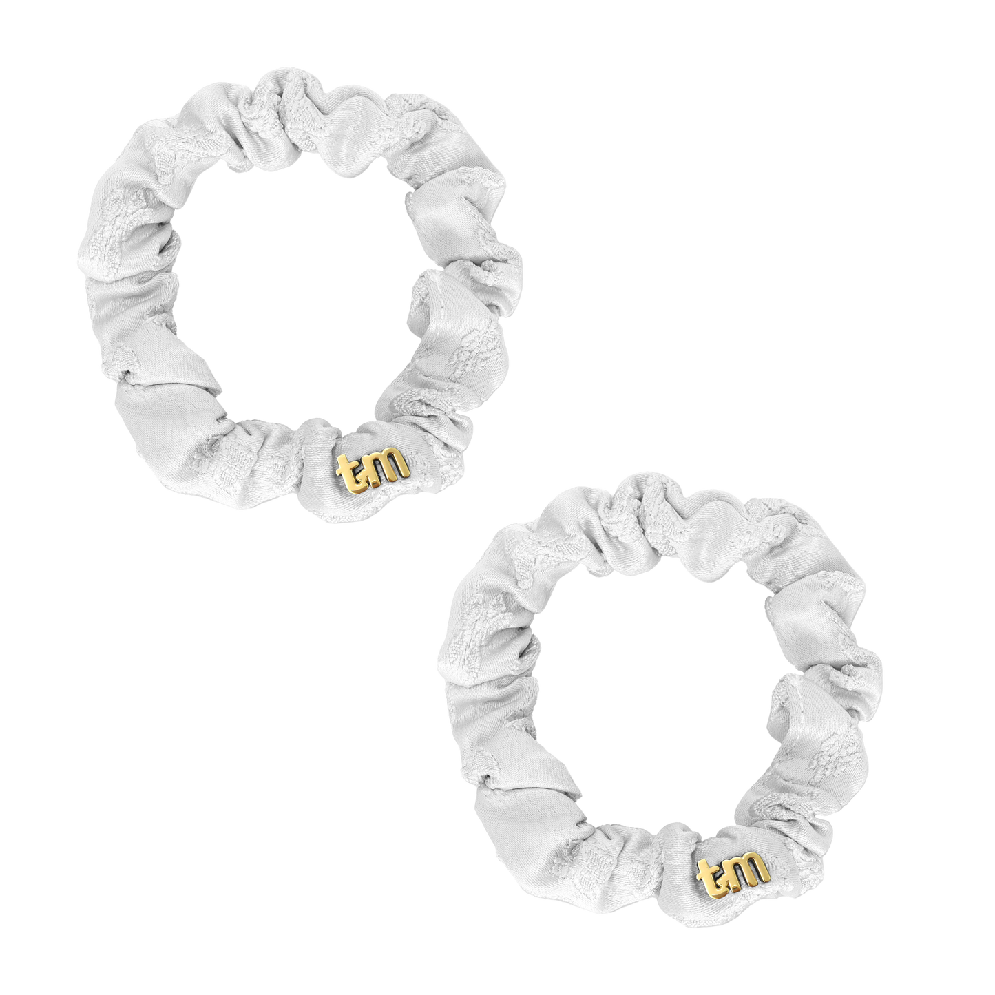 Lace Collection Mini Scrunchie Set Of 2 (White)