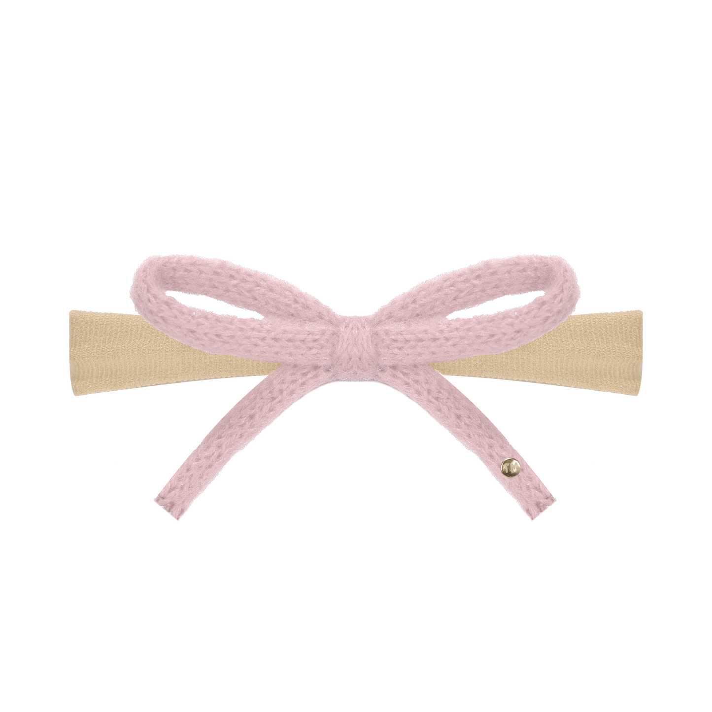 SS26 Knit Ribbon Nylon Baby Headband (Light Pink)