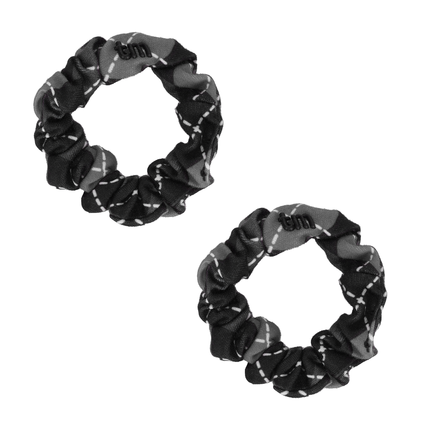 Argyle Mini Scrunchie Set Of 2 (Gray)