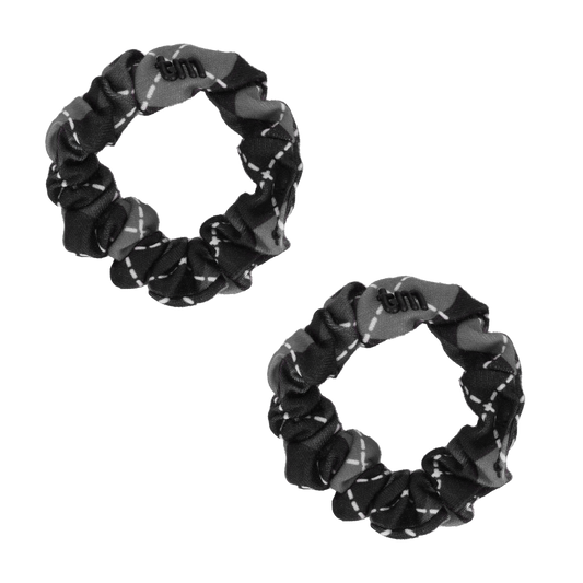 Argyle Mini Scrunchie Set Of 2 (Gray)