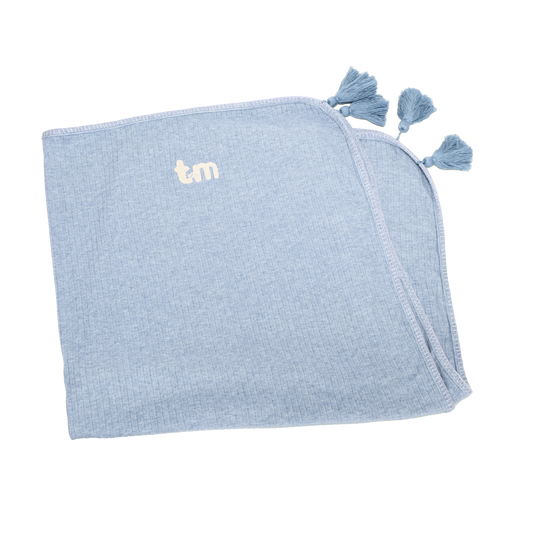 Blue Ribbed Blanket/swaddle