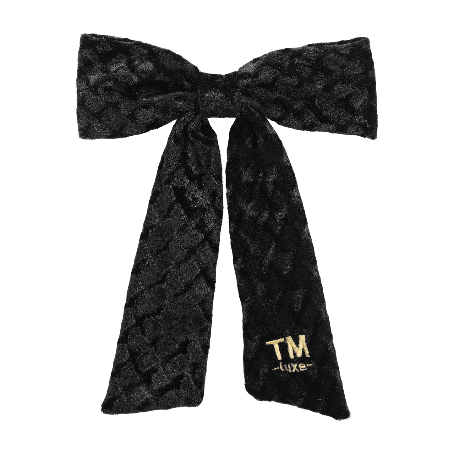 Luxe Velvet Large Bow Clip (Black)