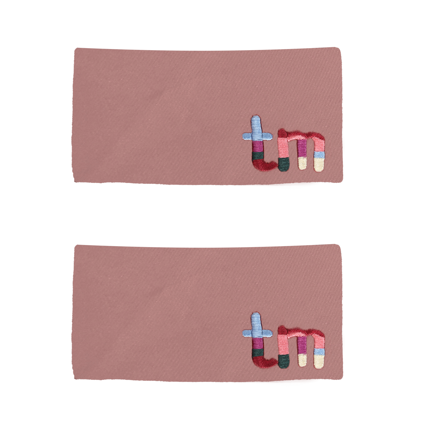 Denim Colored Embroidery Logo Rectangle Snap Clip Set Of 2 (Pink)