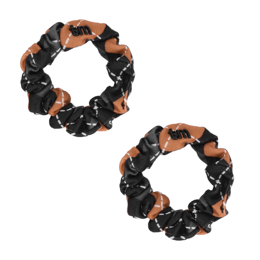 Argyle Mini Scrunchie Set Of 2 (Brown)