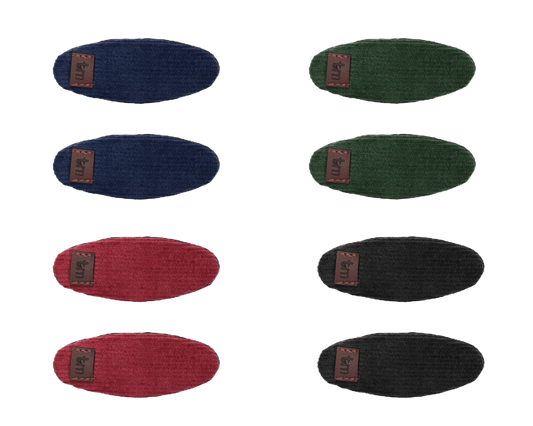 Corduroy Oval Snap Clip Set of 2