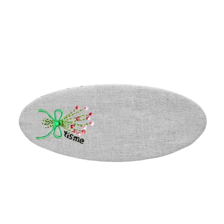 Bouquet Embroidery Knit Collection Barrette Clip (White)