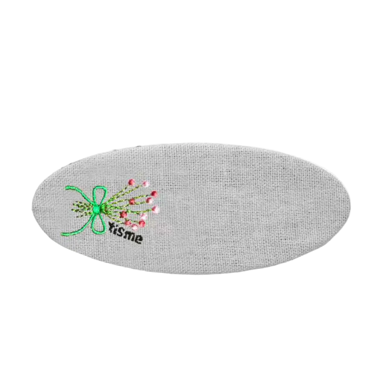 Bouquet Embroidery Knit Collection Barrette Clip (White)