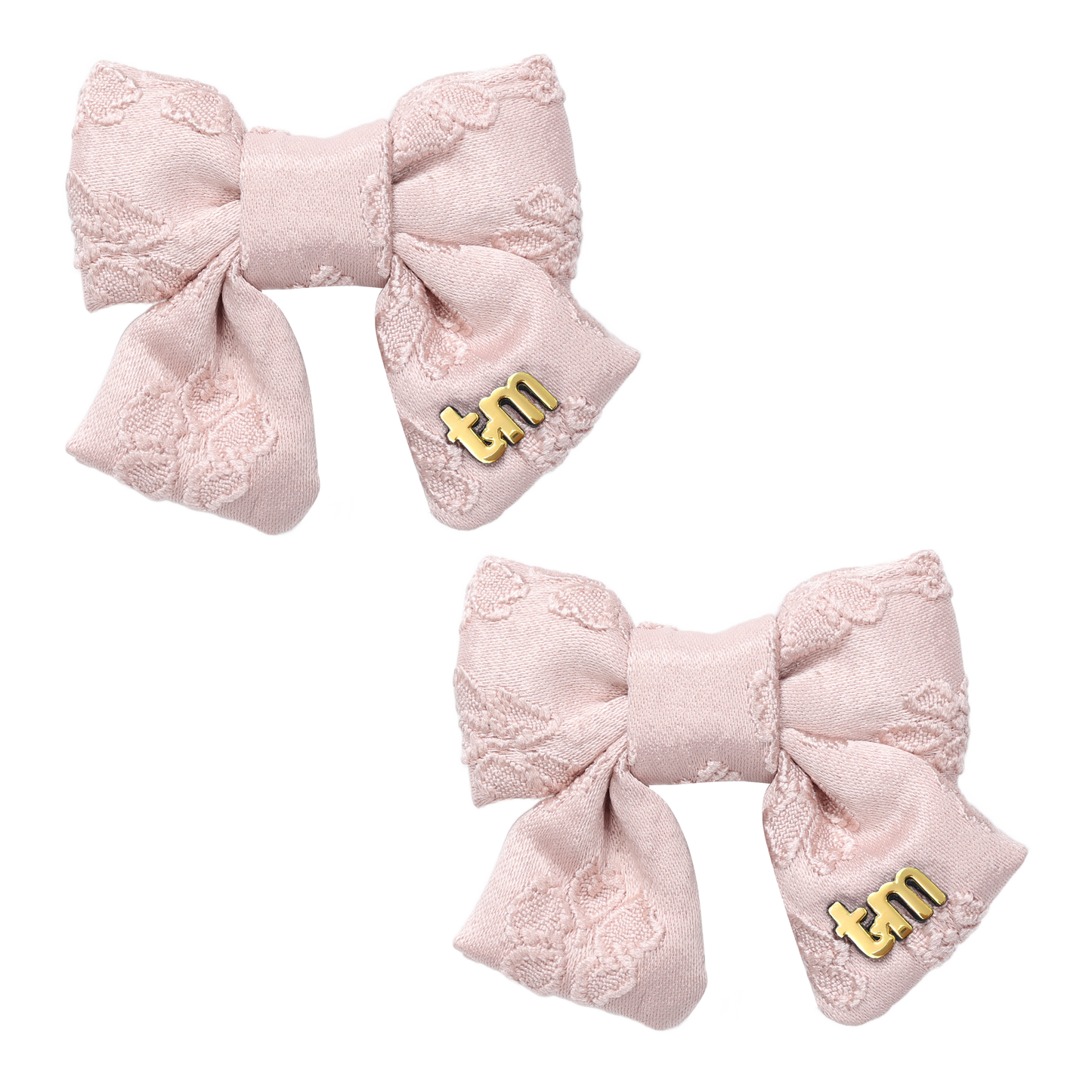 Lace Collection Mini Bow Clip Set Of 2 (Pink)