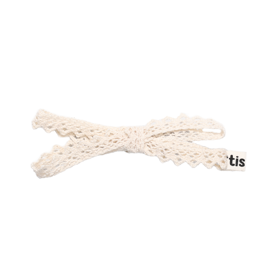 SS24 CREAM LACE DOUBLE BOW CLIP-SET OF 2